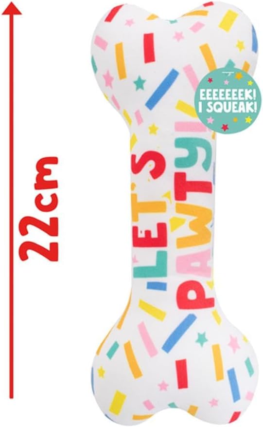 Squeaky Plush Birthday Bone Toy
