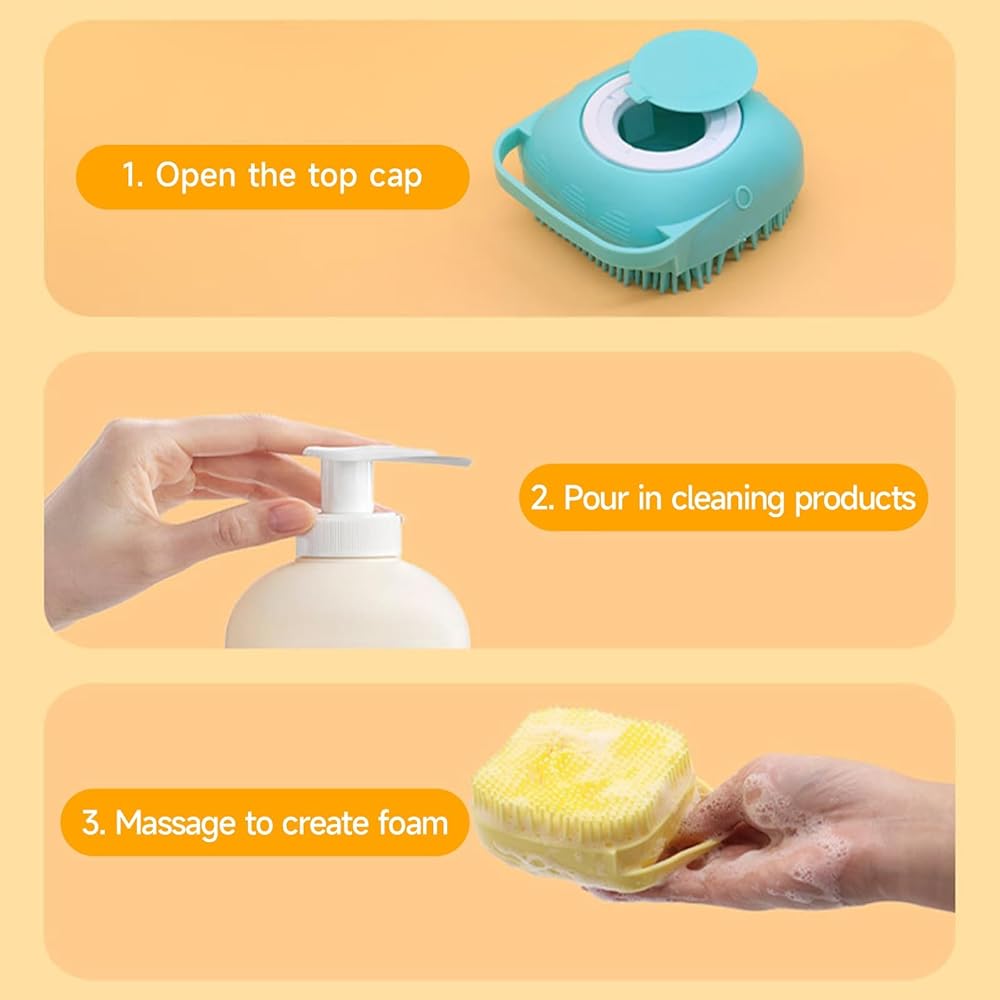 Bath Brush with Shampoo Dispenser