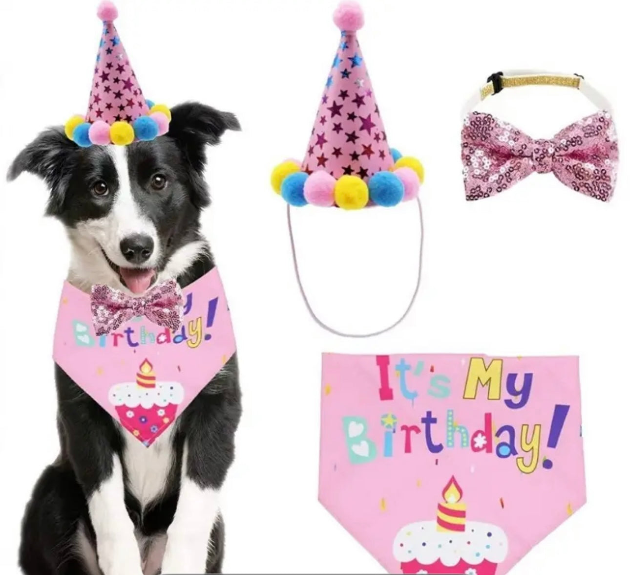 Pink birthday accessories